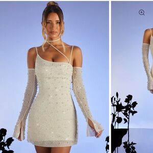 ✨White Sequence Asymmetrical Dress✨ Perfect for Bridal Events